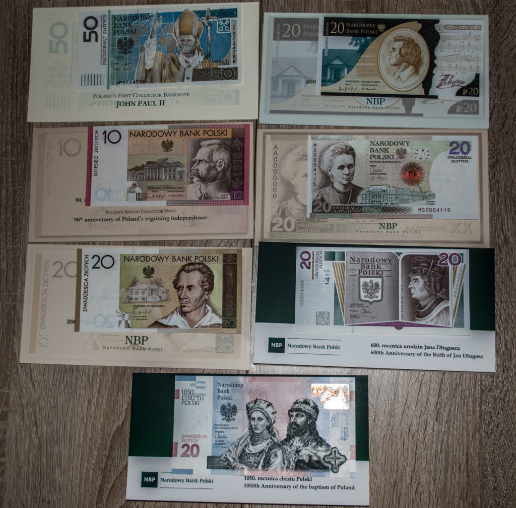 moje kolekcjonerskie banknoty NBP
